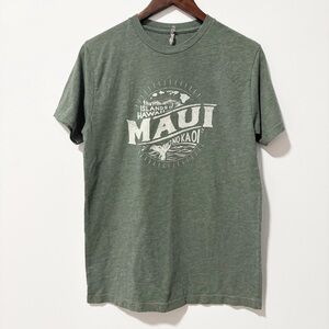 Maui Island Mens Tee Cotton Short Sleeve Destination Green Size Medium‎ Travel